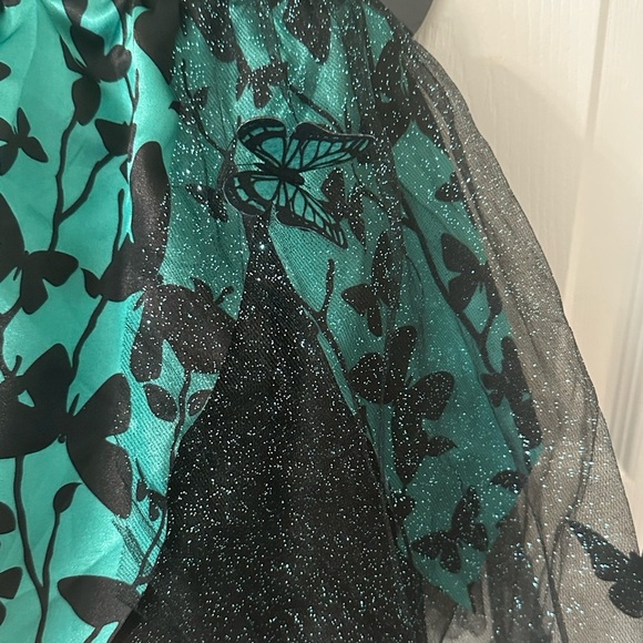 Butterfly Fairy Kids Costume - Teal and Black - Picture 7 of 11